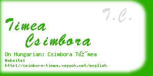timea csimbora business card